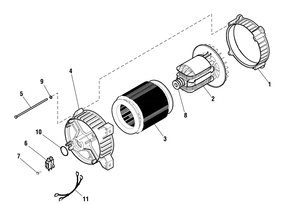 Alternator Group Diagram and Parts List for 040594-00  Briggs and Stratton Generator